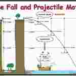 Free Fall and Projectile Motion Poster for Physical Science and Physics