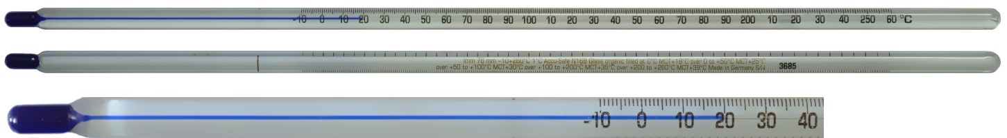 PTFE-Coated Spirit-Filled Partial Immersion Thermometer -10 to 110 °C