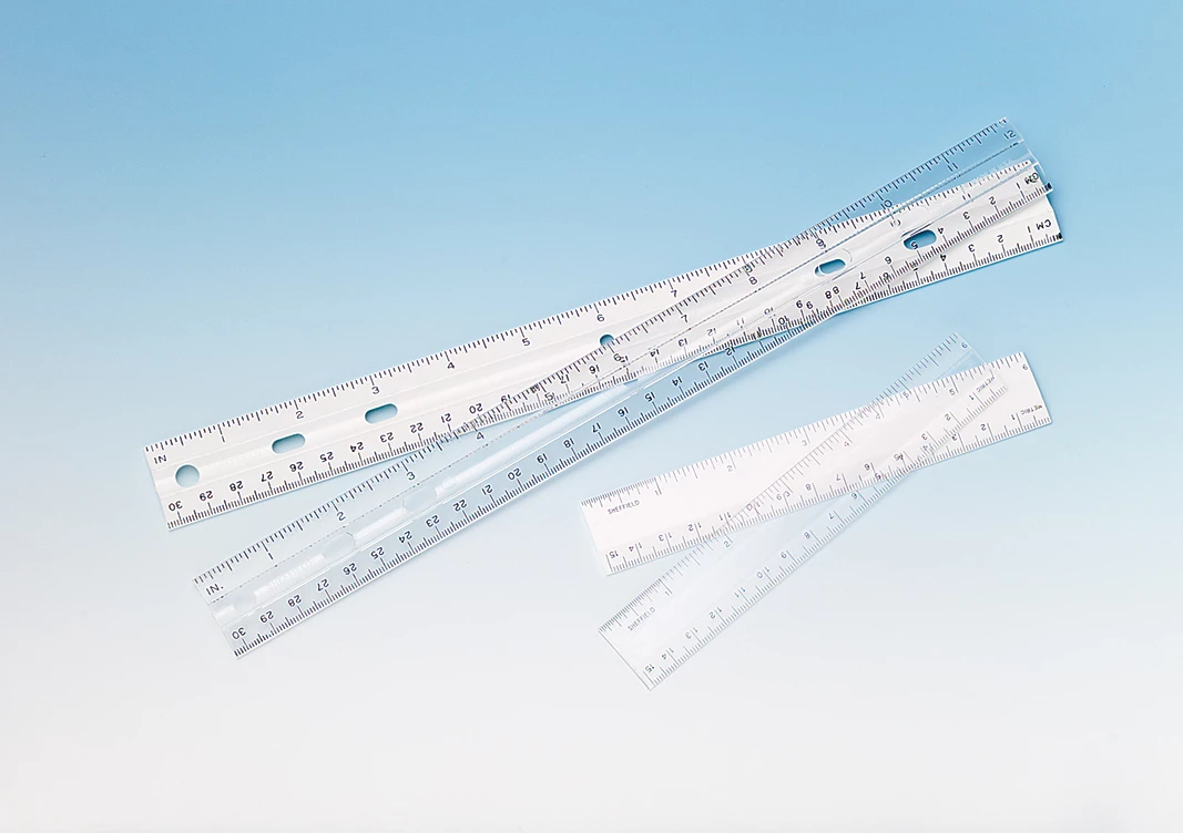 Ruler, Metric/English, Clear, Flexible, 15 cm