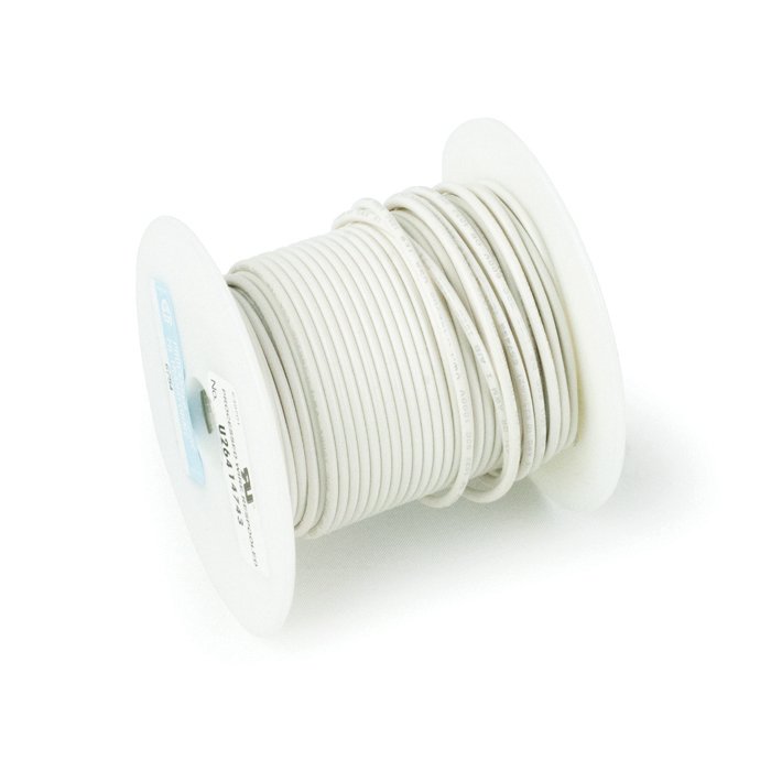AVBWF8WHIC White 2 Core PVC Insulated Bell Wire 100m Reel