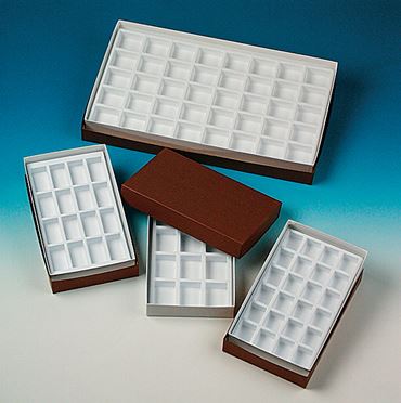 Collection Boxes with Trays (12 Compartments) for Rocks, Minerals and Fossils