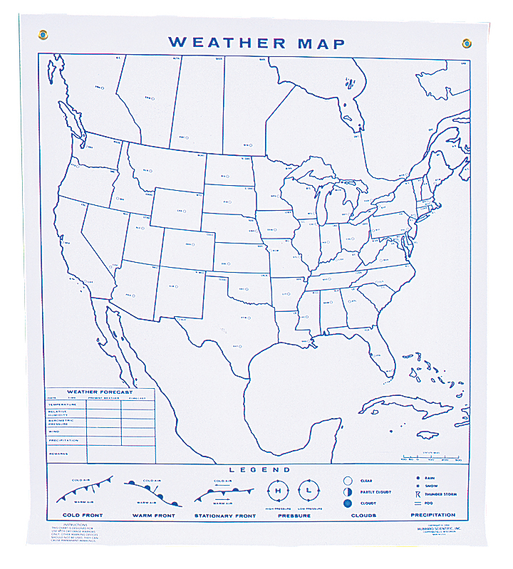 North American Weather Map, Wall size