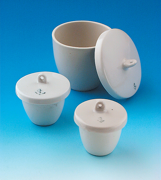 Crucible Chemistry, Porcelain, High Form, with Cover, Economy