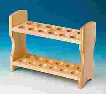 Wooden Double-Row Test Tube Rack for 22 mm Tubes