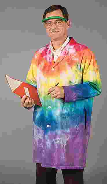 Rainbow Tie-Dyed Lab Coat Size Medium