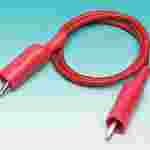 Red Wire with Alligator Clips on Both Ends, 14"