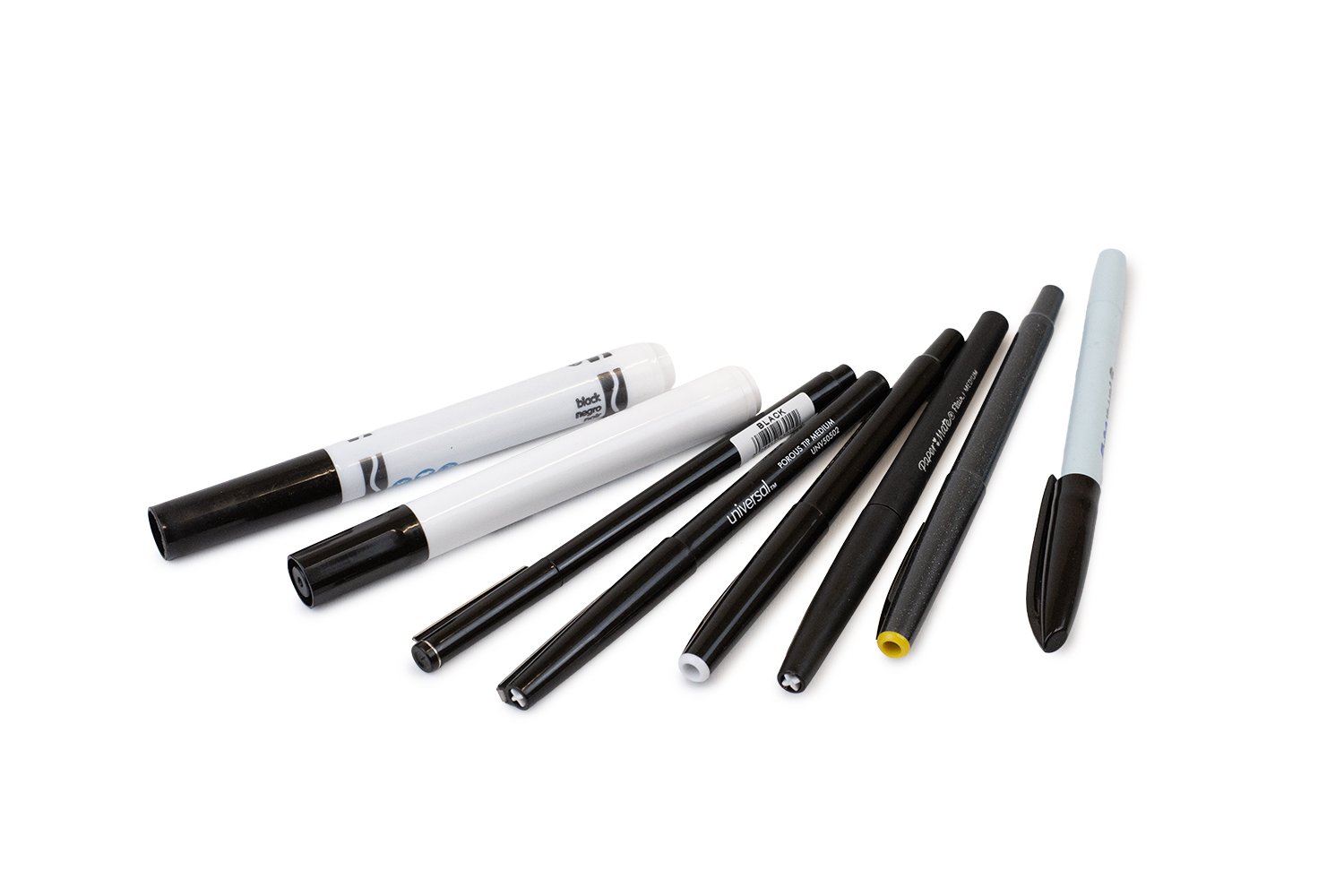 Assorted Black Markers Set of Eight