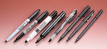 Assorted Black Markers Set of Eight