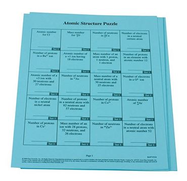 Atomic Structure Puzzle and Activity Kit