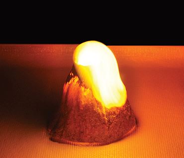 model volcano, eruption, demonstration