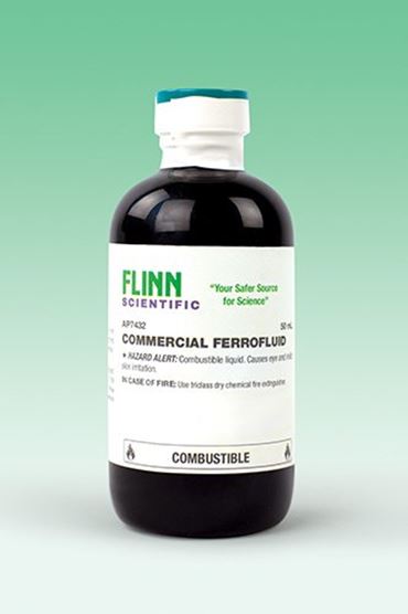 ferrofluid, ferrimagnetic, magnetic particles in liquid