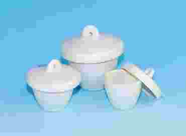 Flinn High Form Porcelain Crucible with Cover 10 mL