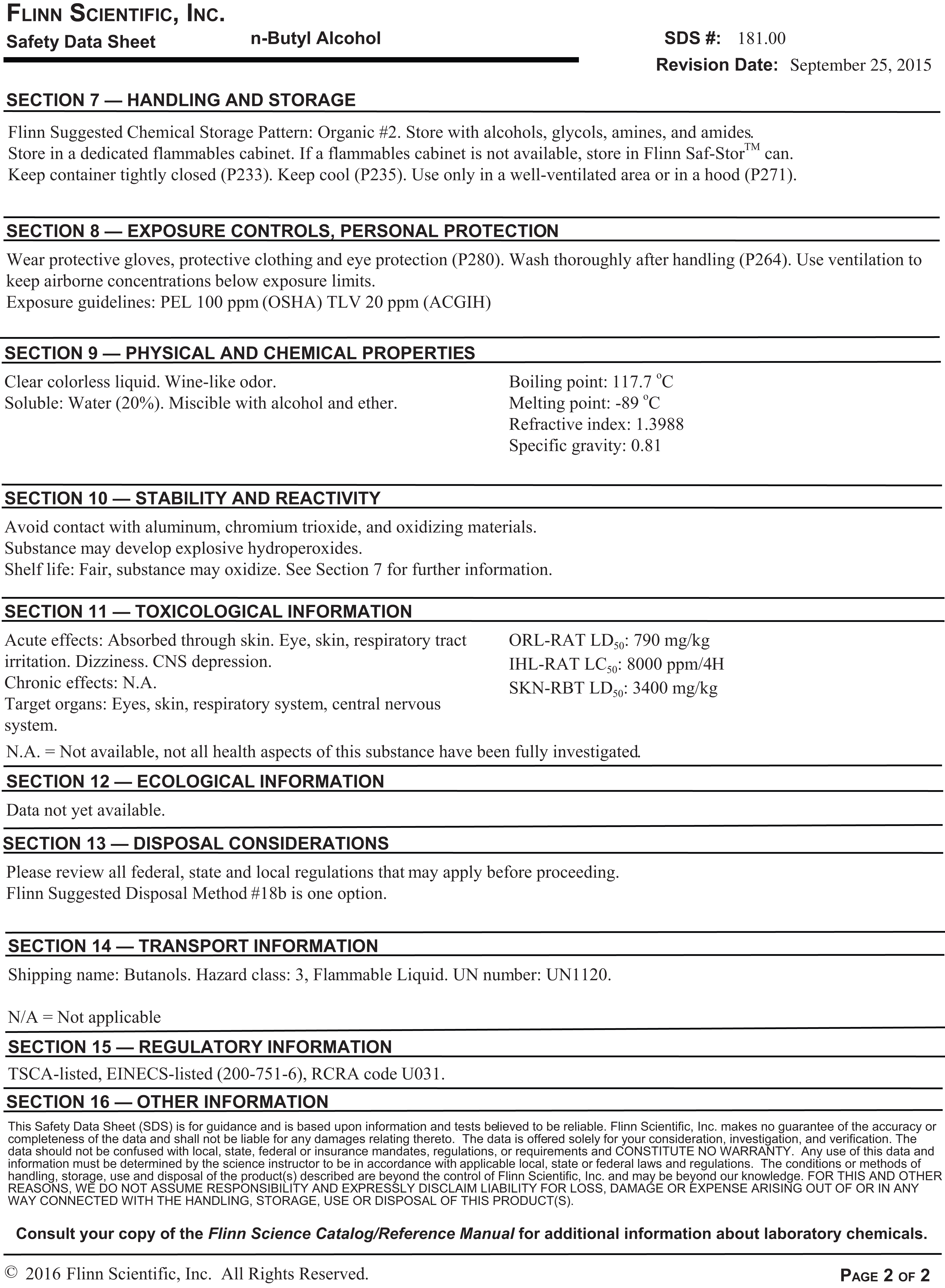 Flinn Safety Data Sheet Sds Library