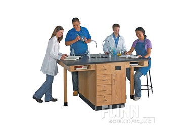 Island Science Lab Station with Fixtures for Four Students