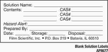 Chemical Solution Labels