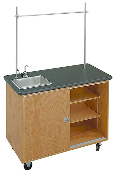 Mobile Demonstration Lab Table for the Science Classroom, Economy Size with Extended Top