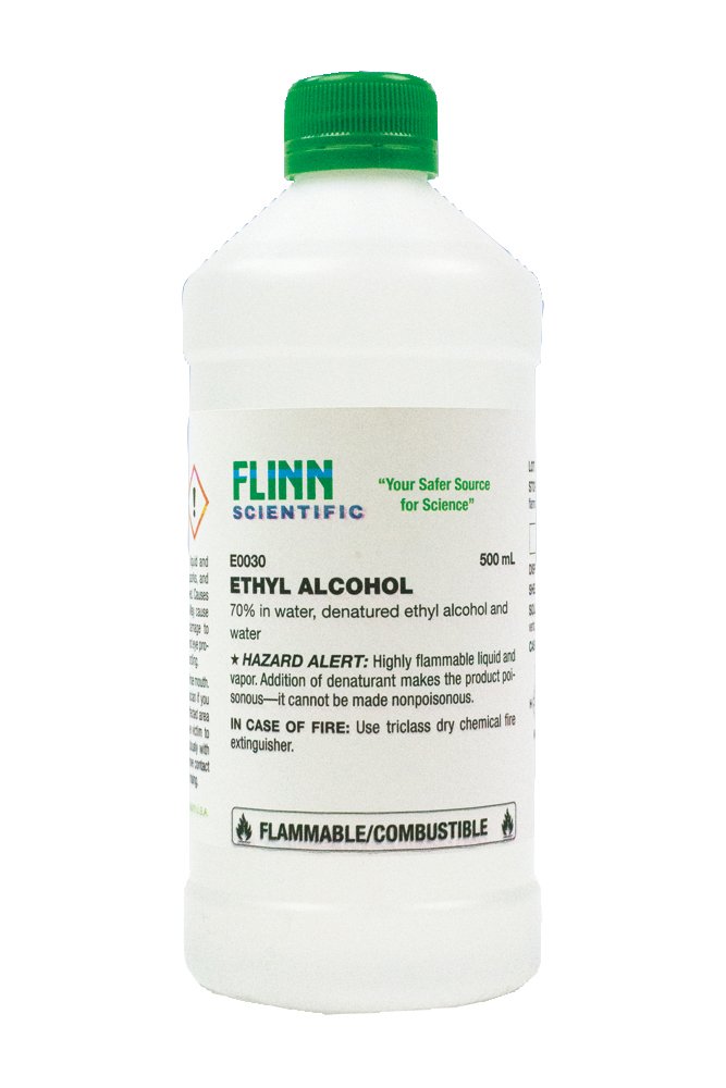 Ethyl Alcohol, 70% Solution, 500 mL