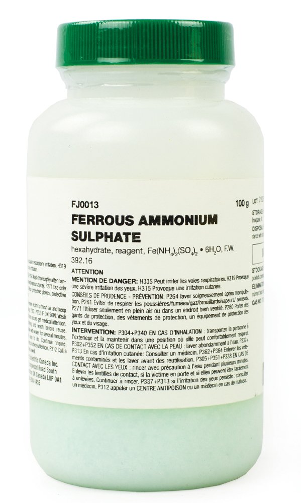 Ferrous Ammonium Sulfate, Reagent, 100 g Flinn Scientific