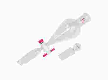 Synthware® Funnel, Separatory, 125 mL, 24/40, 2 mm PTFE Stopcock, Glass Stopper