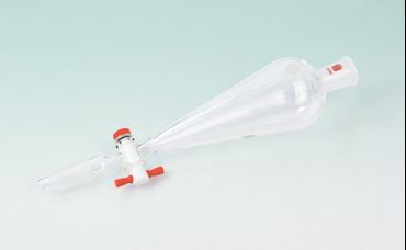 Synthware® Funnel, Separatory, 125 mL, 24/40, 2 mm PTFE Stopcock, Glass Stopper