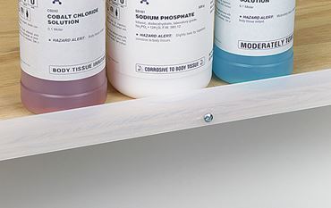 Shelf Lips for Safer Chemical Storage