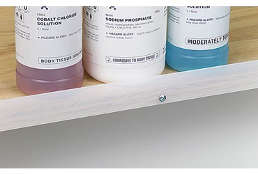 Shelf Lips for Safer Chemical Storage