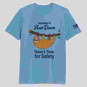 Slow Down for Safety Sloth T-Shirt, S