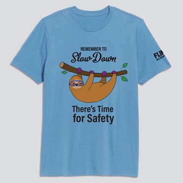 Slow Down for Safety Sloth T-Shirt, S