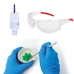 Safety Glasses, Hand Sanitizer and Gloves PPE Bundle