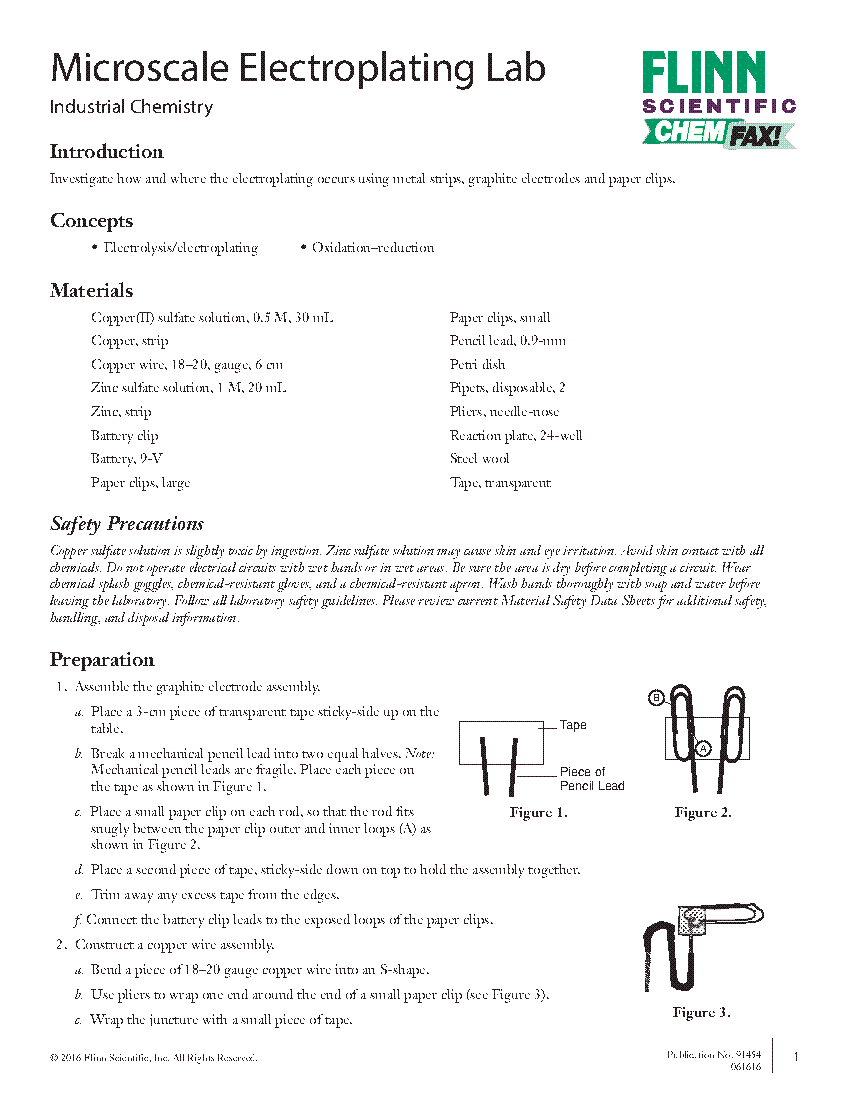 Electroplating experiment best sale