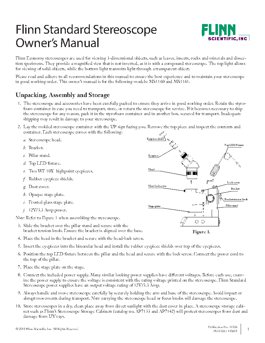 Flinn Standard Stereoscope Owner&rsquo;s Manual | Flinn Scientific
